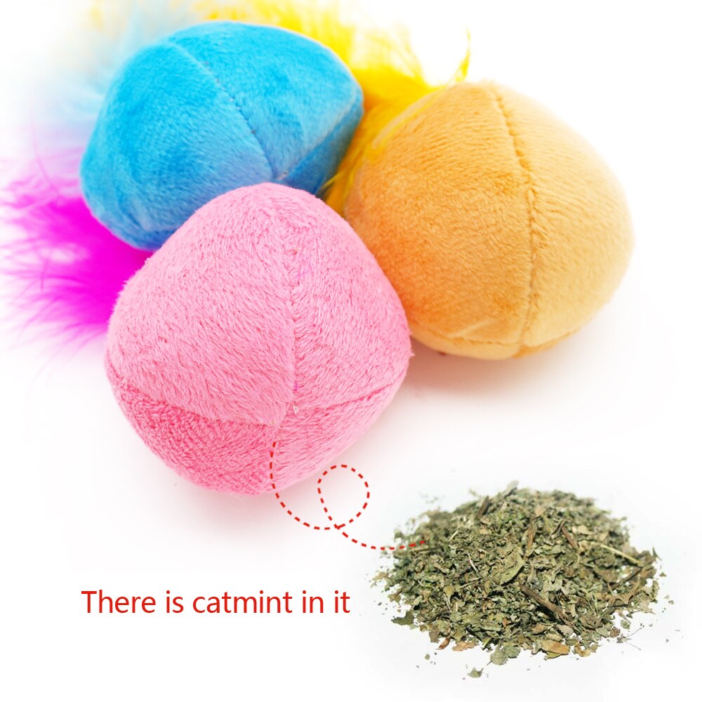3pcs Feather Cat Toys Funny Interactive Catnip